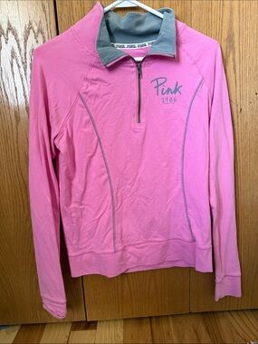 PINK Victoria's Secret Pink Half-Zip Long Sleeve Pullover